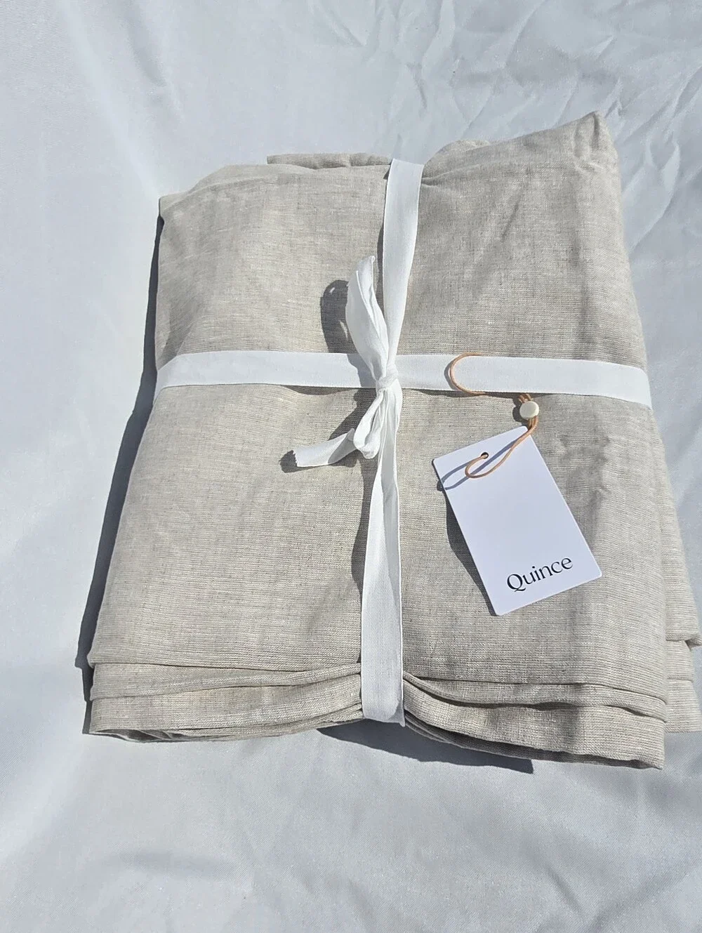 Quince 48x108 European Linen Light Filtering Flax 1 Panel Curtain 48